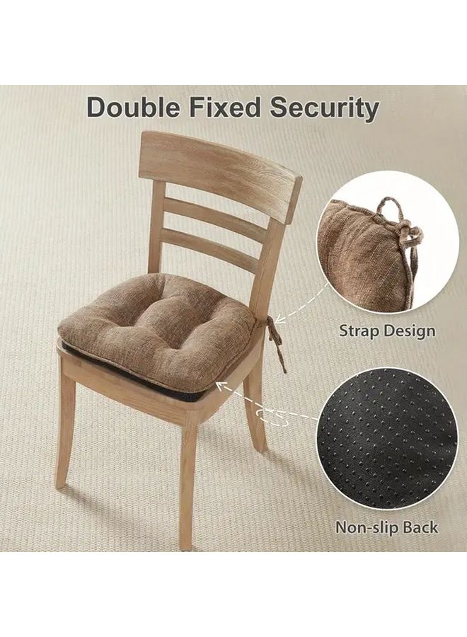 Brown Art Deco Style Anti Slip Memory Foam Dining Chair Cushion With Lead Strap - Image 2